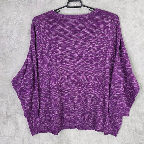 Womens Lane Bryant Marled Purple Cardigan Sweater Button Up Long Sleeve Size 4X - Picture 3 of 6